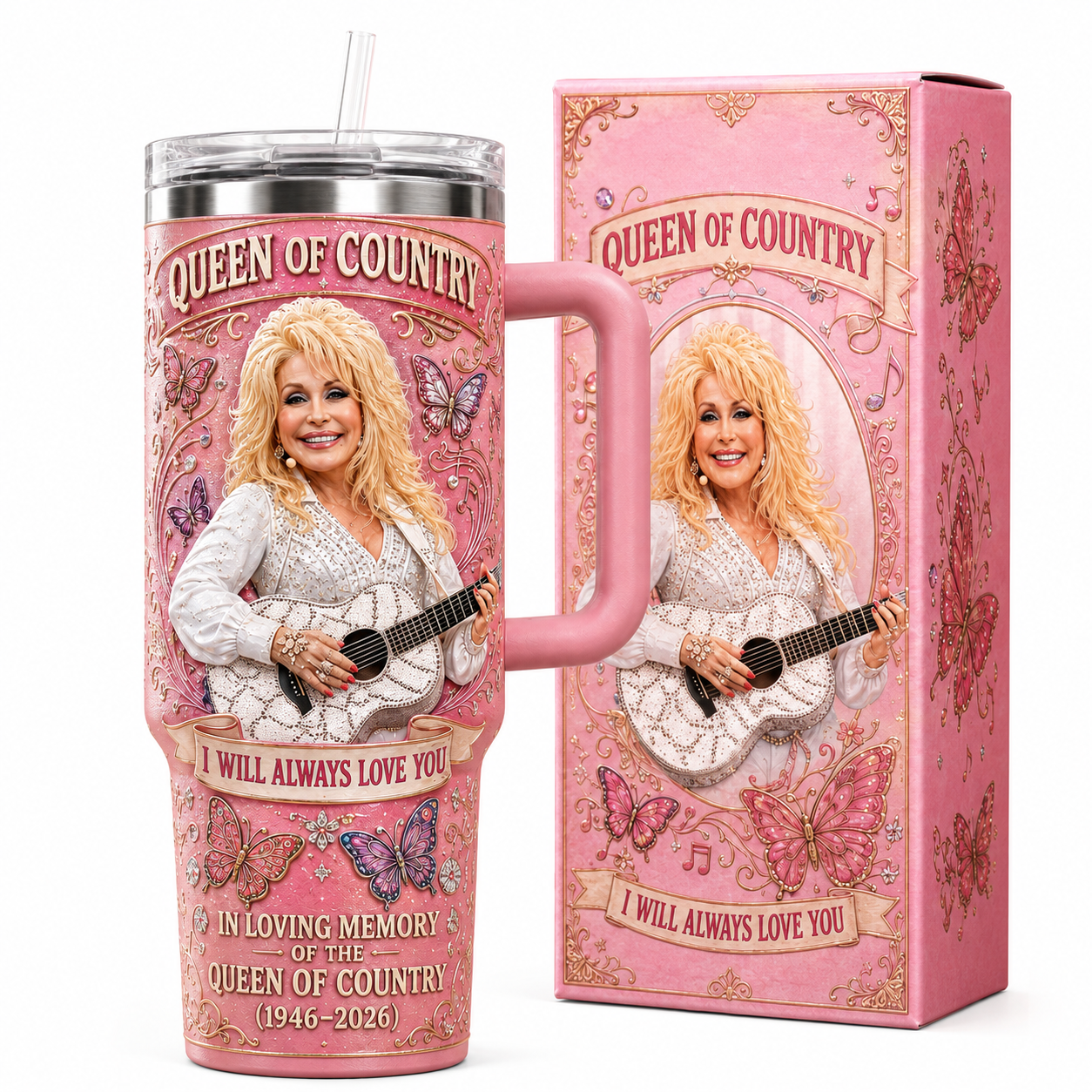IN LOVING MEMORY OF THE QUEEN OF COUNTRY (1946–2026) Memorial Tumbler