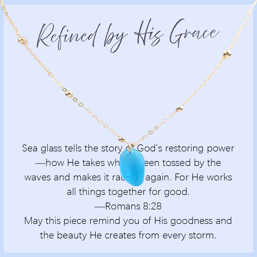 Sea Glass Teardrop Necklace | Symbol of Love