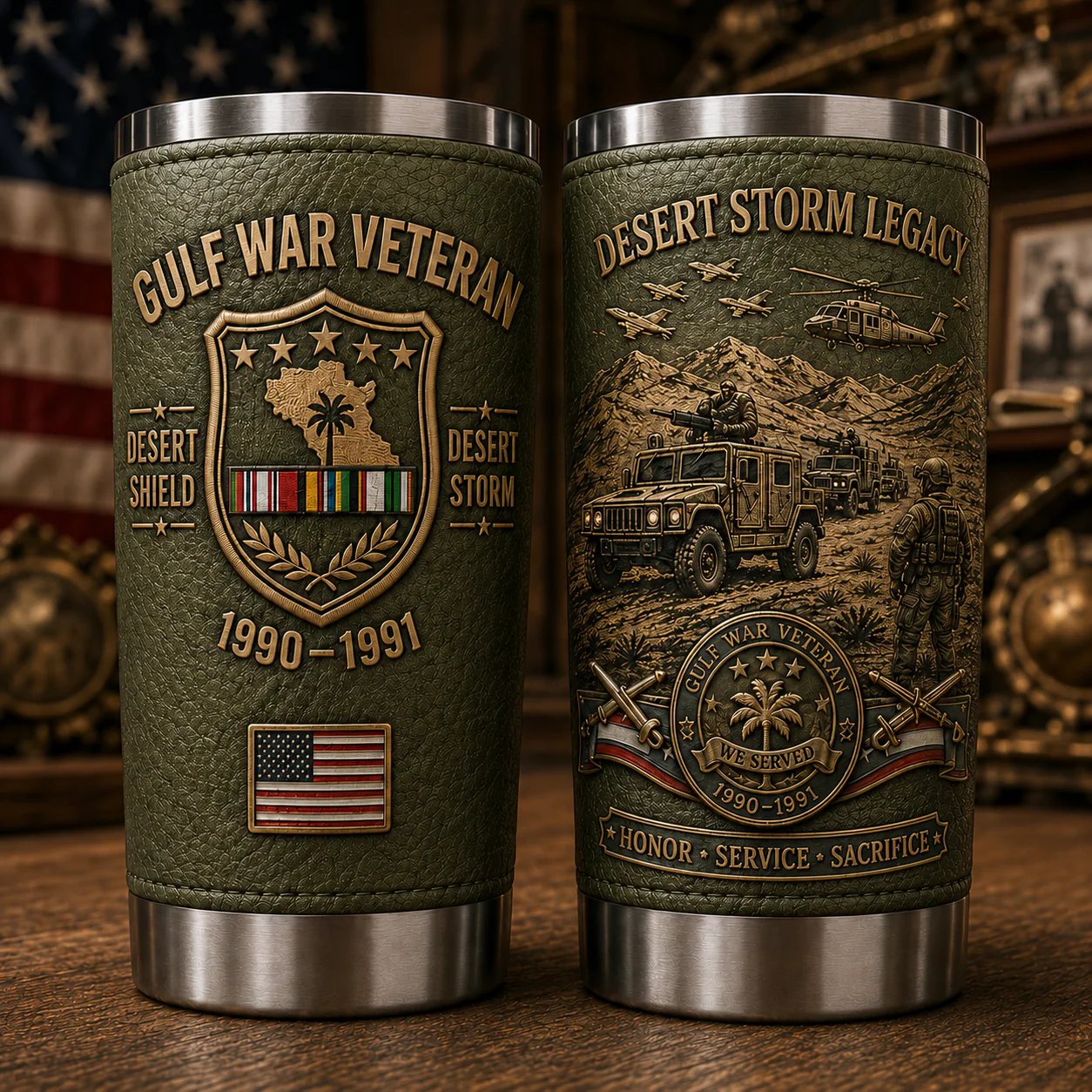 🔥 Last Day Promo: 49% OFF-🇺🇸 Gulf War Veteran Desert Shield & Desert Storm Tribute Tumbler