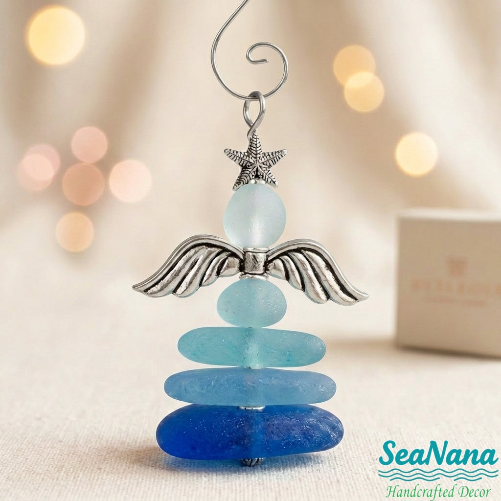 小物・アクセサリー SEA-ANGELS17 🧚Handmade Sea Glass Angel Hanging Ornament – seaglassdiy