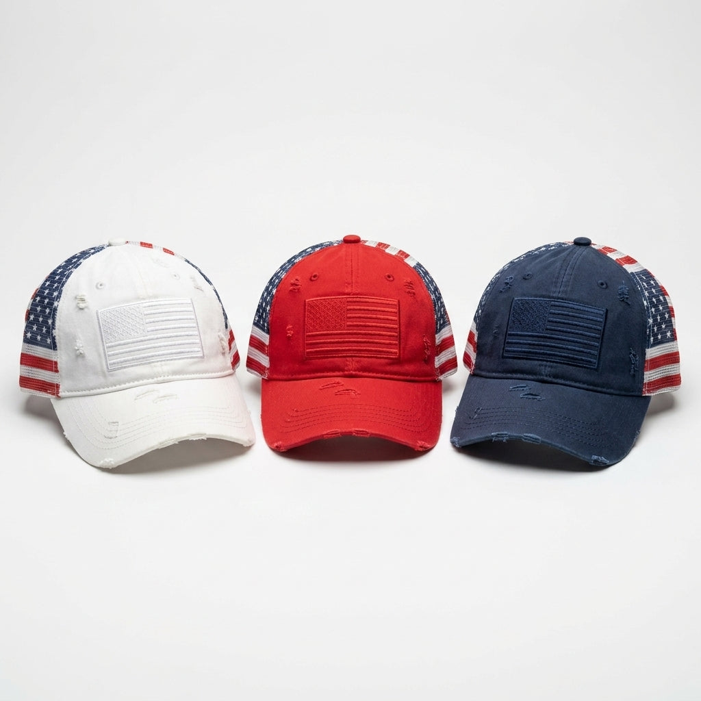 🔥American Flag Ponytail Embroidered Hat