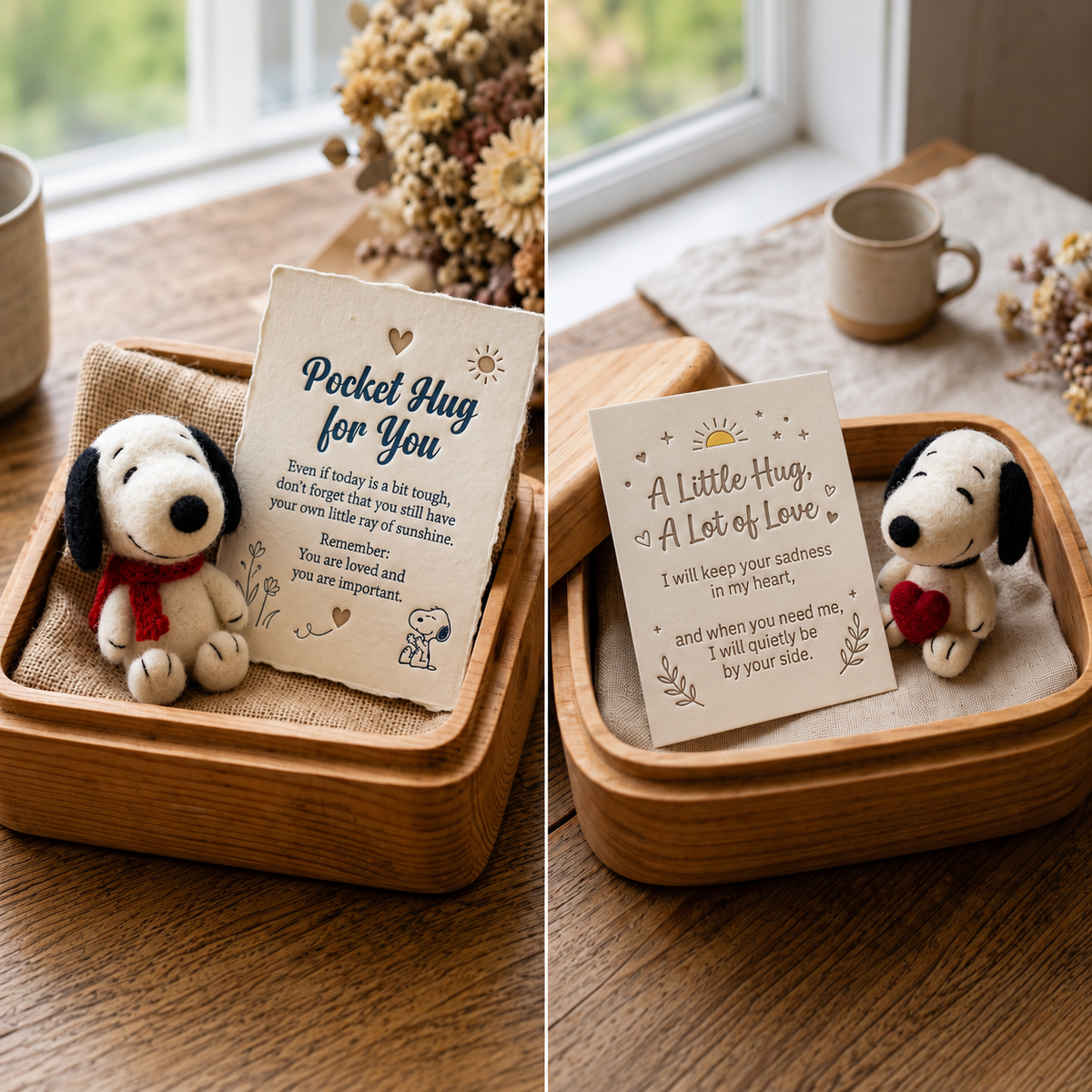 Snoopy Felt Pocket Hug Set