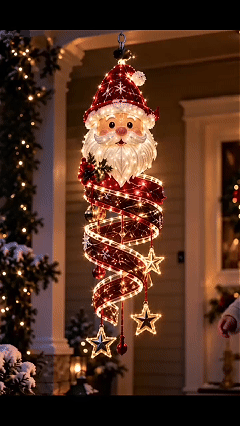 ⏳ Last Day 49% OFF – 🎄Christmas Magic Spiral™ Hanging LED Light Collection