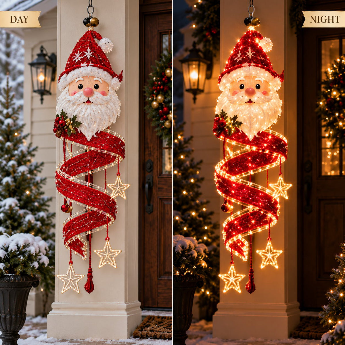 ⏳ Last Day 49% OFF – 🎄Christmas Magic Spiral™ Hanging LED Light Collection