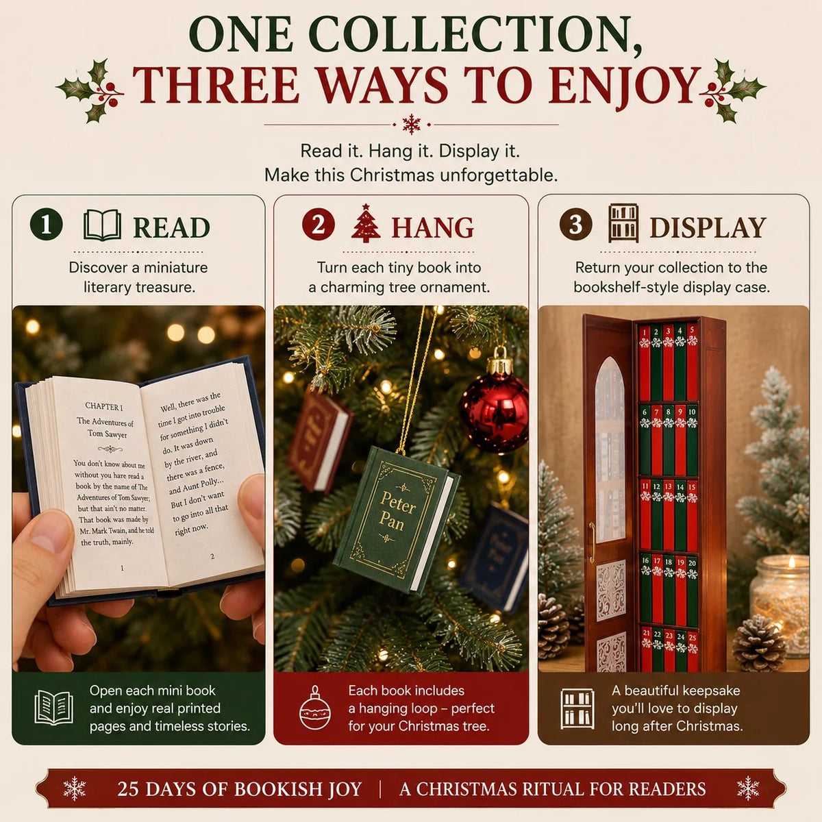 Last Day 49% OFF – 📚 25-Day Mini Book Advent Calendar – A Book Lover's Christmas Countdown