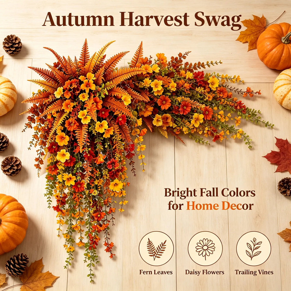 🔥Last Day 50% OFF – 🍂 Artificial Fern for Autumn Outdoor Decor– Autumn Porch & Door Decoration