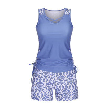 ⏰LAST DAY 60% OFF - Miraclesuit Women's 2-Piece Tummy Control Tankini Set with Built-In Bra – Flattering Boho Swimwear with Shorts🔥 Buy 2 Free Shipping