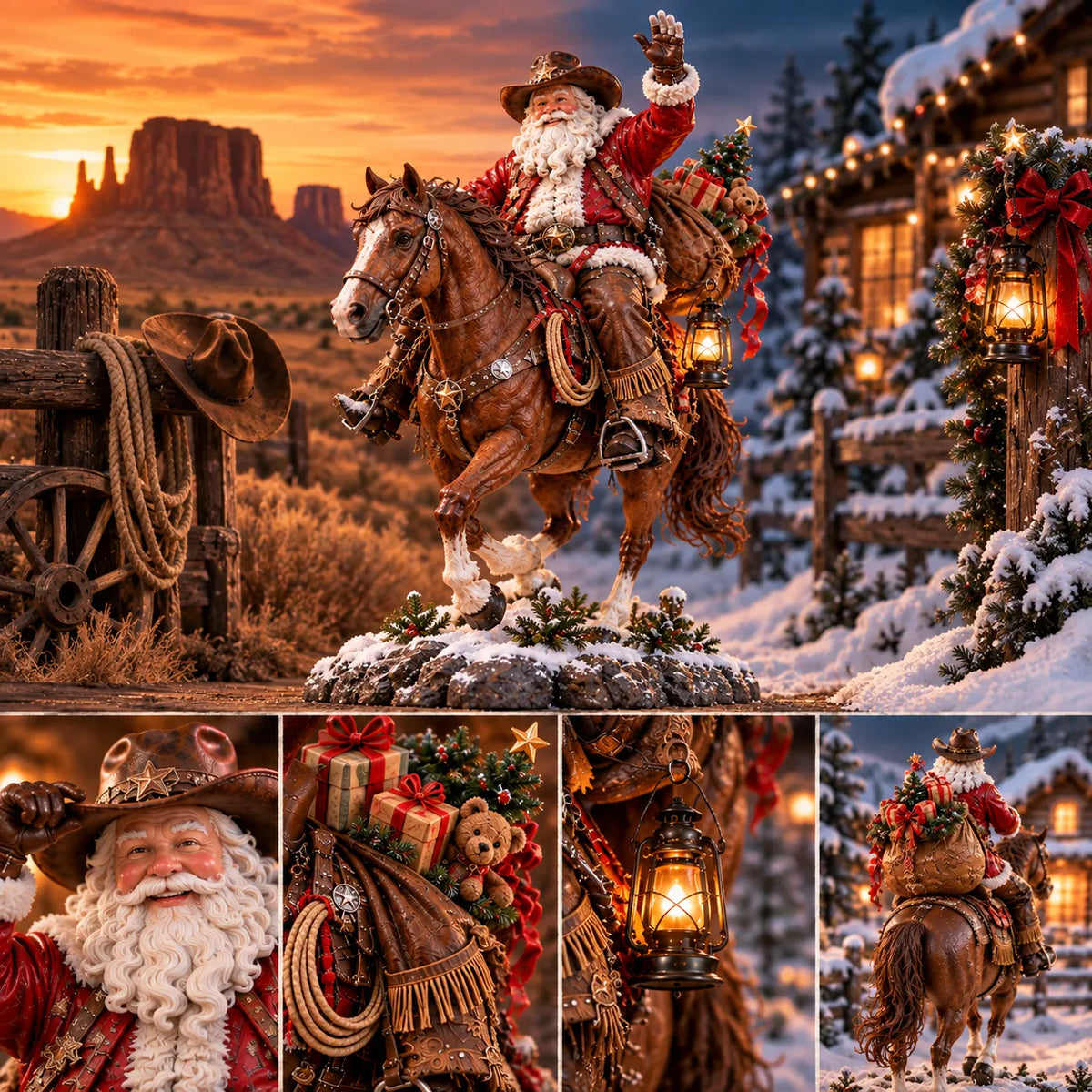🔥Last Day 50% OFF🎄🤠 The Old West Cowboy Santa – A Homeward Christmas Keepsake