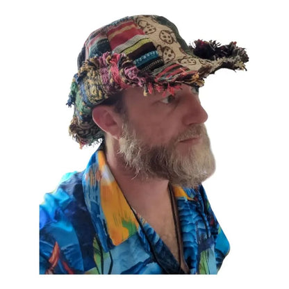 🔥Last Day 55% OFF - 🍄🎩Patchwork Multicolored Mushroom Hemp Hat with Hidden Pocket Fedorahats