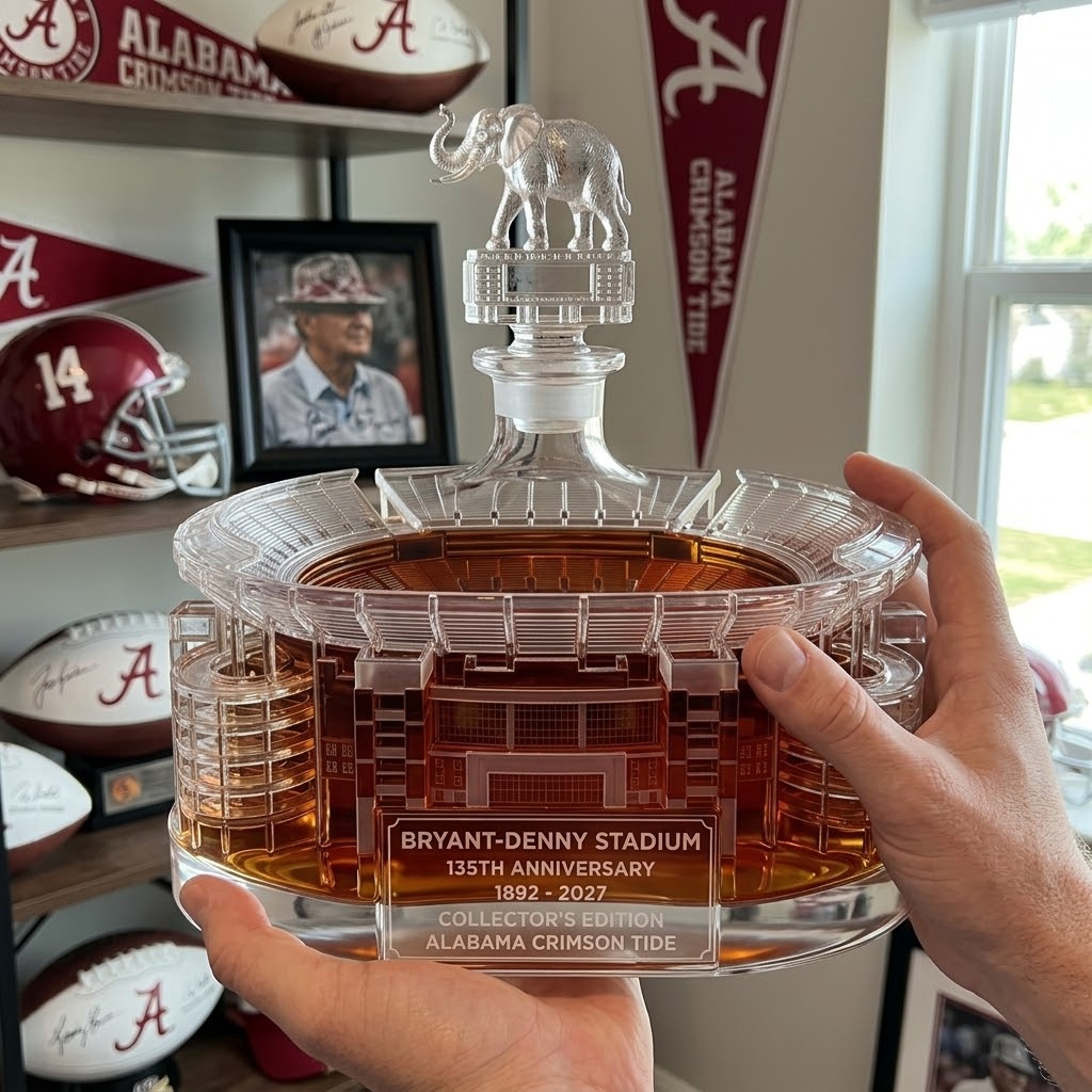 Roll Tide! 135th Anniversary Bryant-Denny Stadium Edition Whiskey Bottle