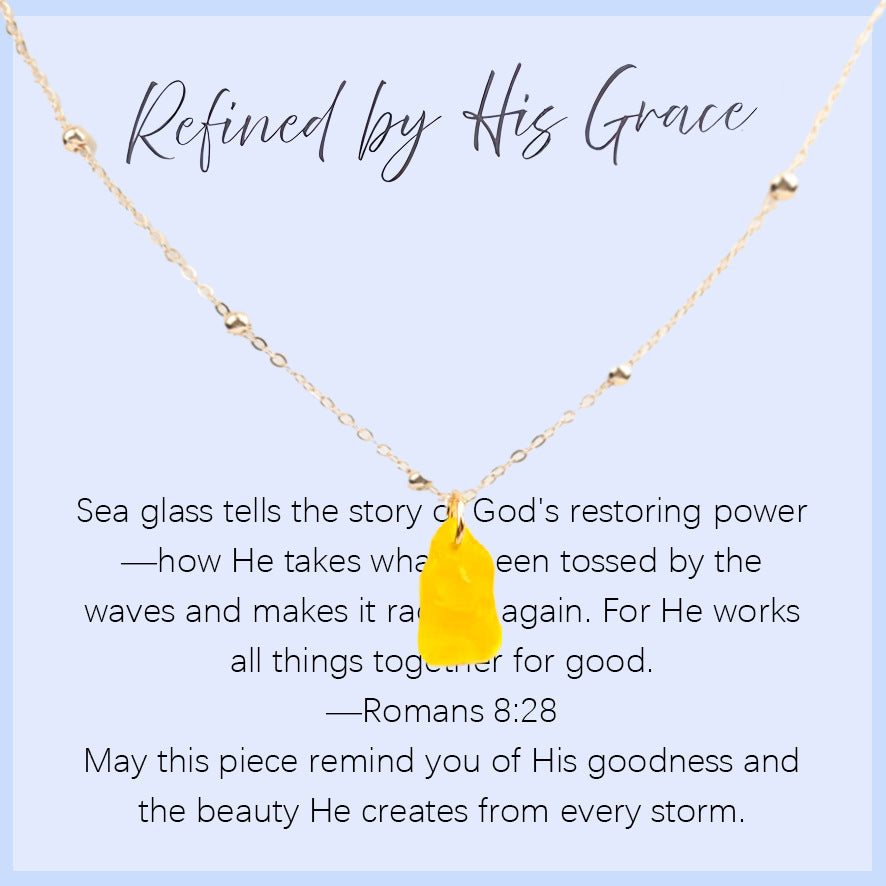 Sea Glass Teardrop Necklace | Symbol of Love