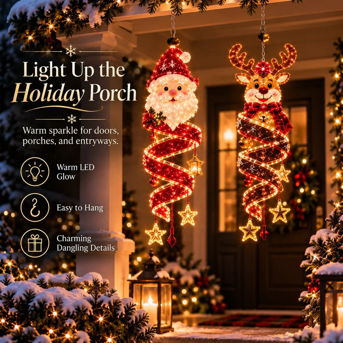 ⏳ Last Day 49% OFF – 🎄Christmas Magic Spiral™ Hanging LED Light Collection