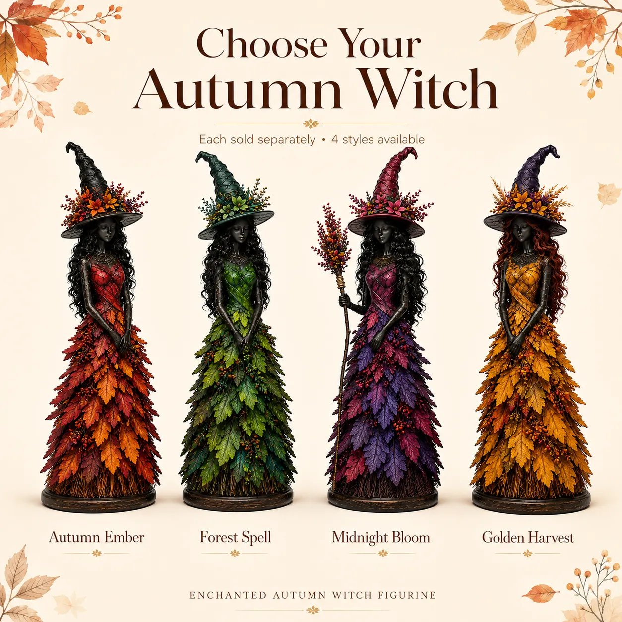 💥LAST DAY 49% OFF - 🧙 Enchanted Autumn Witch Figurine(✨Buy 2 Free Shipping)