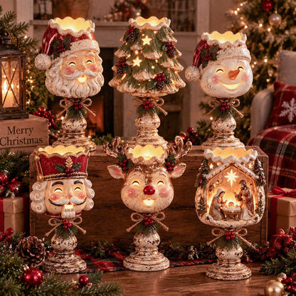 🎄Last Day 49% OFF - Christmas Heirloom Glow Candle Holder Collection