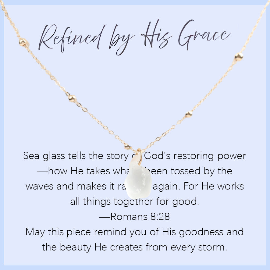 Sea Glass Teardrop Necklace | Symbol of Love