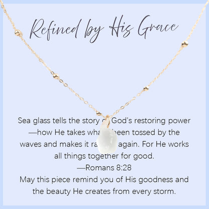 Sea Glass Teardrop Necklace | Symbol of Love