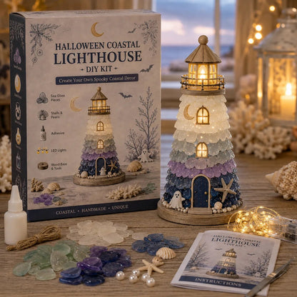 ⏳ Last Day 49% OFF – 🌊 Beginner-Friendly DIY Lighted Sea Glass-Style Lighthouse Kit Collection 💕