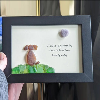 🥰Sea Glass Art Dog Pebble Art Gift for Dog Lovers Unique Gift