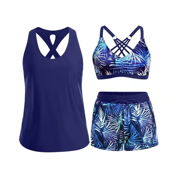 🔥LAST DAY 49%OFF🔥 Three Piece Tankini with Shorts🩱