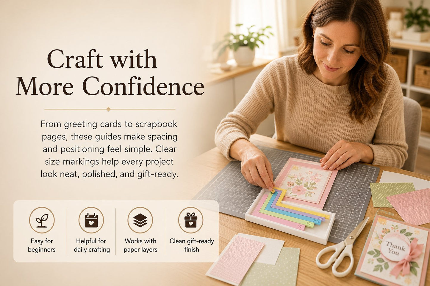🎁 Last Day 47% OFF - Card Making Alignment Guides Set | Create Perfectly Aligned Handmade Cards Without Guesswork or Crooked Corners ✨