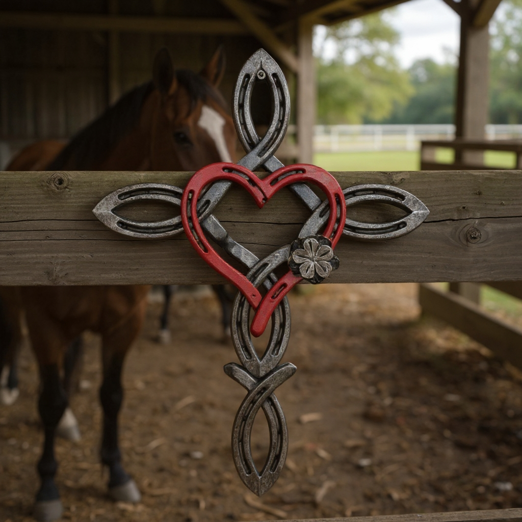 Blessed Horseshoe Cross with Heart - A Symbol of Faith, Protection, and Love That Endures