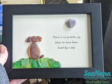 🥰Sea Glass Art Dog Pebble Art Gift for Dog Lovers Unique Gift