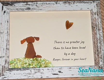 🥰Sea Glass Art Dog Pebble Art Gift for Dog Lovers Unique Gift