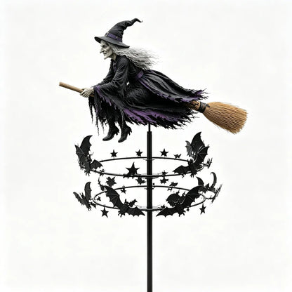 🎃🧙‍♀️All Saints' Day Promotion 49% OFF🕯️🔥🧙‍♀️🧹 Enchanted Witch Garden Wind Spinner – Where Witches Fly and Bats Dance