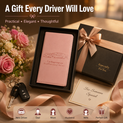 🚗 Car Registration & Insurance Document Holder | Premium PU Leather Organizer