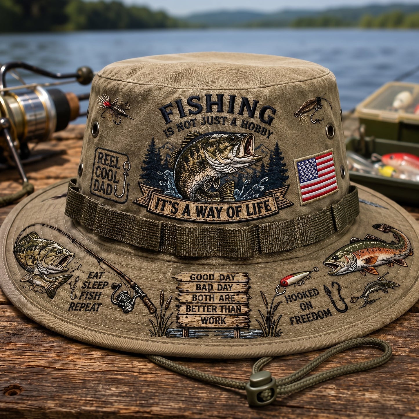 🇺🇸 Last Day Promo: 50% OFF 🎣 Fishing Is a Way of Life Boonie Hat