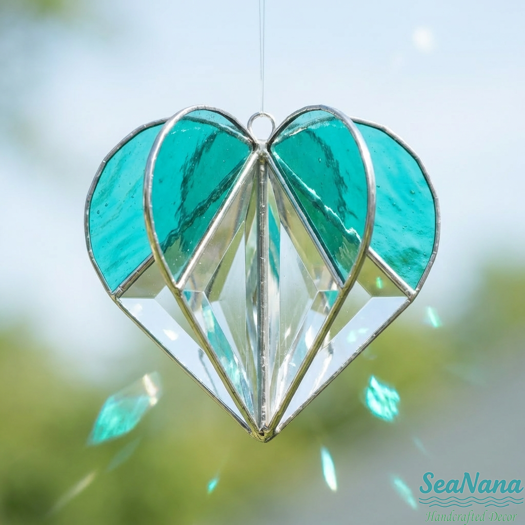 ☀️Colorful Heart-Shaped Glass Suncatcher
