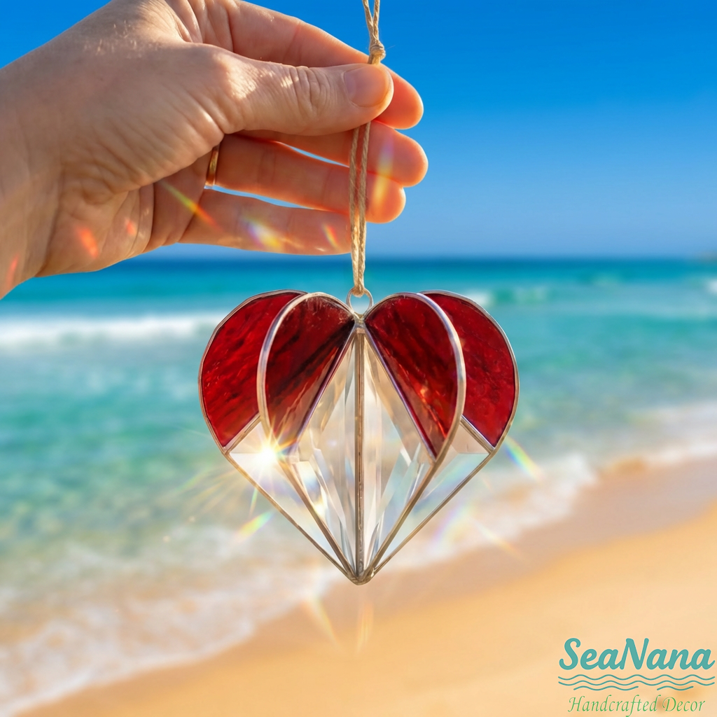☀️Colorful Heart-Shaped Glass Suncatcher