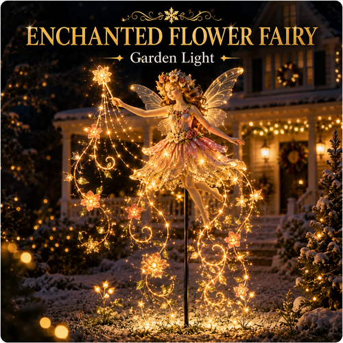 🎁Last Day 49% OFF-✨ Enchanted Flower Fairy Solar Garden Light – Magical Glowing Outdoor Christmas Yard Decor 🧚🌸