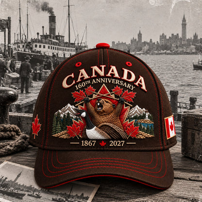(🎁Last Day 49% OFF)🧢Canada 160th Anniversary 1867–2027 – Premium Embroidered Heritage Cap 100% Cotton