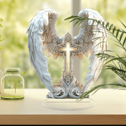 💖LAST DAY SALE 50% OFF-🪽Gorgeous Angel Wings Cross Decoration✝️