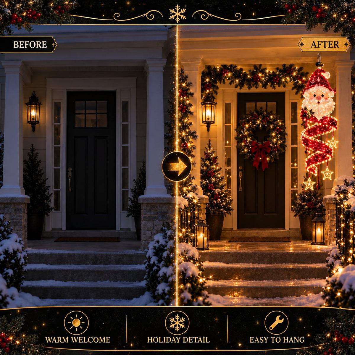 ⏳ Last Day 49% OFF – 🎄Christmas Magic Spiral™ Hanging LED Light Collection