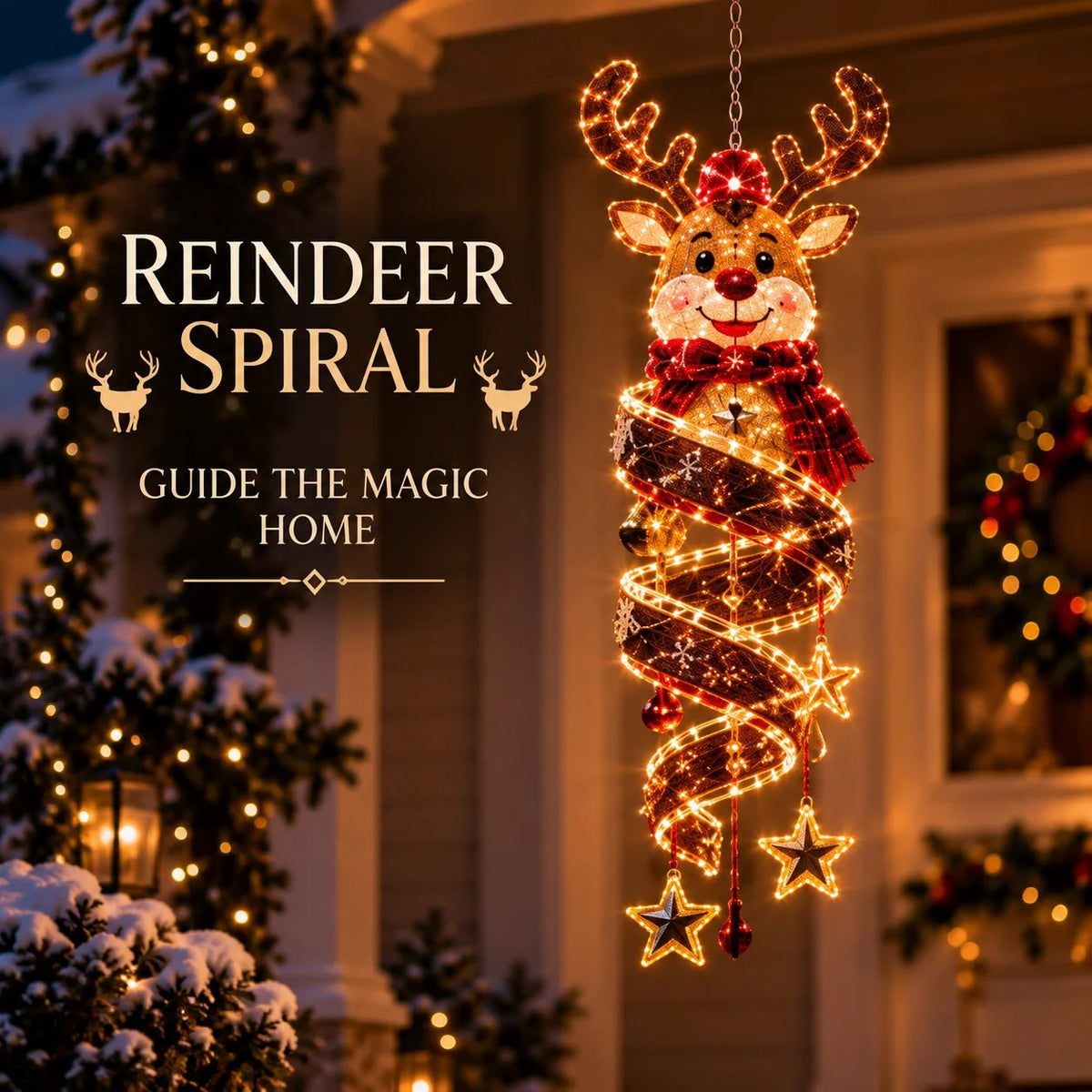 ⏳ Last Day 49% OFF – 🎄Christmas Magic Spiral™ Hanging LED Light Collection
