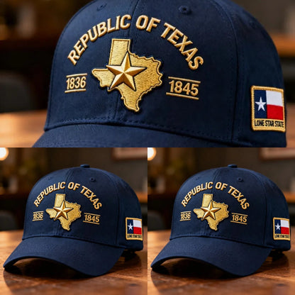 Republic of Texas Embroidered Hat, 🔥Buy 2 FREE SHIPPING