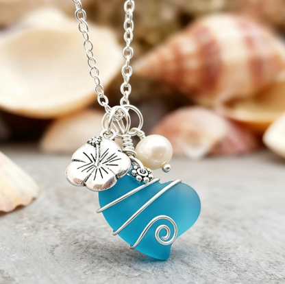 💖Handcrafted Heart Sea Glass Necklace