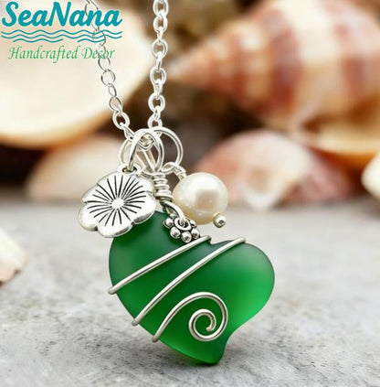 💖Handcrafted Heart Sea Glass Necklace