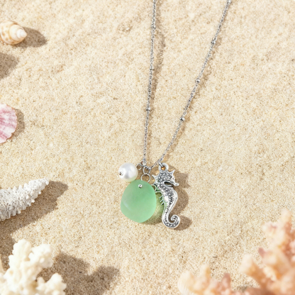 💯The most popular marine gift💝Coastal Reflections🎉——Healing Series of Sea Glass Pendant Necklaces💫