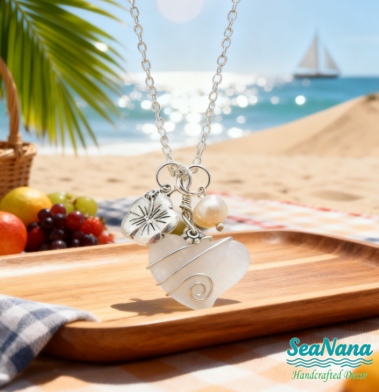 💖Handcrafted Heart Sea Glass Necklace