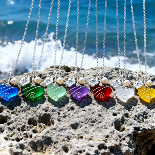 💖Handcrafted Heart Sea Glass Necklace