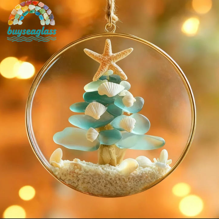🎄 Handcrafted Sea Glass Christmas Tree Collection