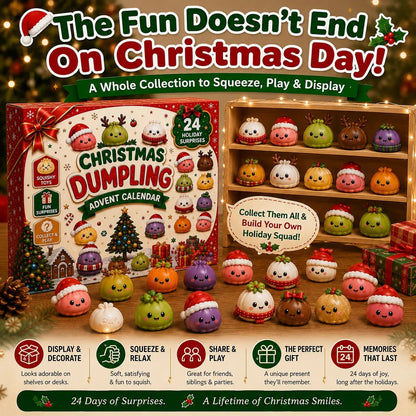 🎁2026 Squishy Advent Calendar – 24 Cute Mini Dumplings for Christmas