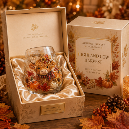 🍂Autumn Harvest 3D Glass Cup Gift Set – 6 Festive Designs