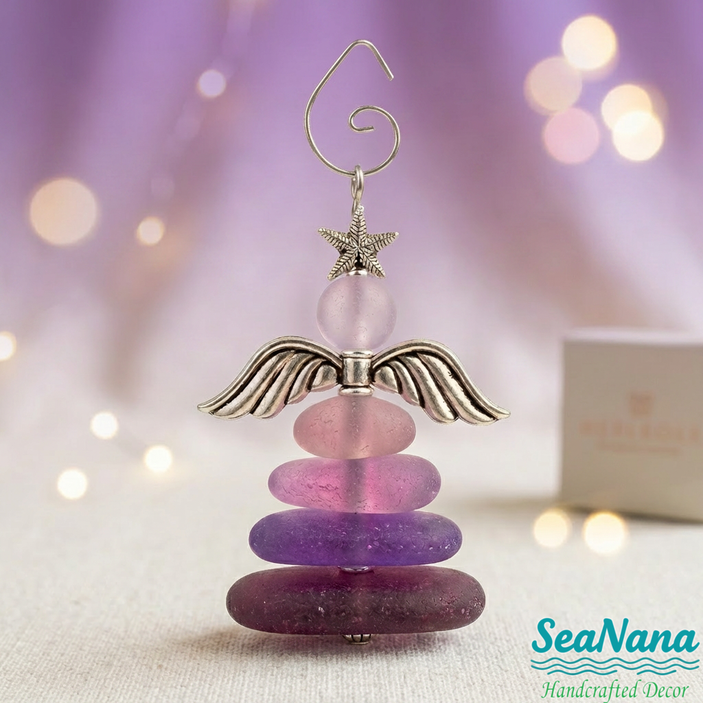 🧚Handmade Sea Glass Angel Hanging Ornament