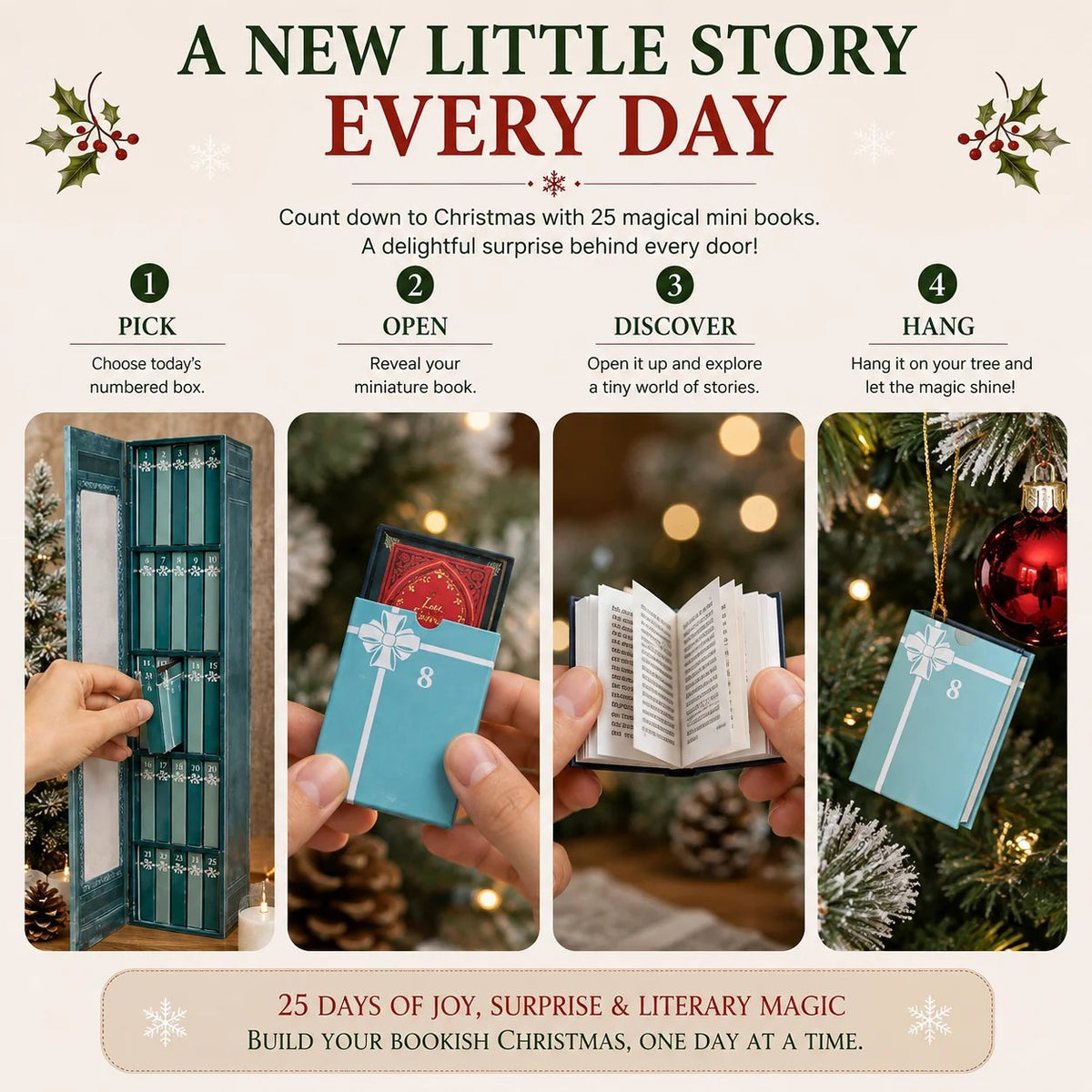 Last Day 49% OFF – 📚 25-Day Mini Book Advent Calendar – A Book Lover's Christmas Countdown