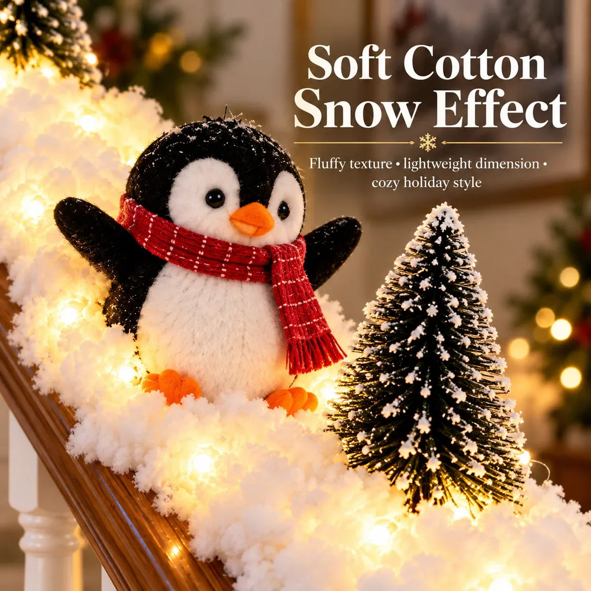 🔥Last Day 50% OFF - 🔥Playful Penguin Snowy Stair Railing Decor