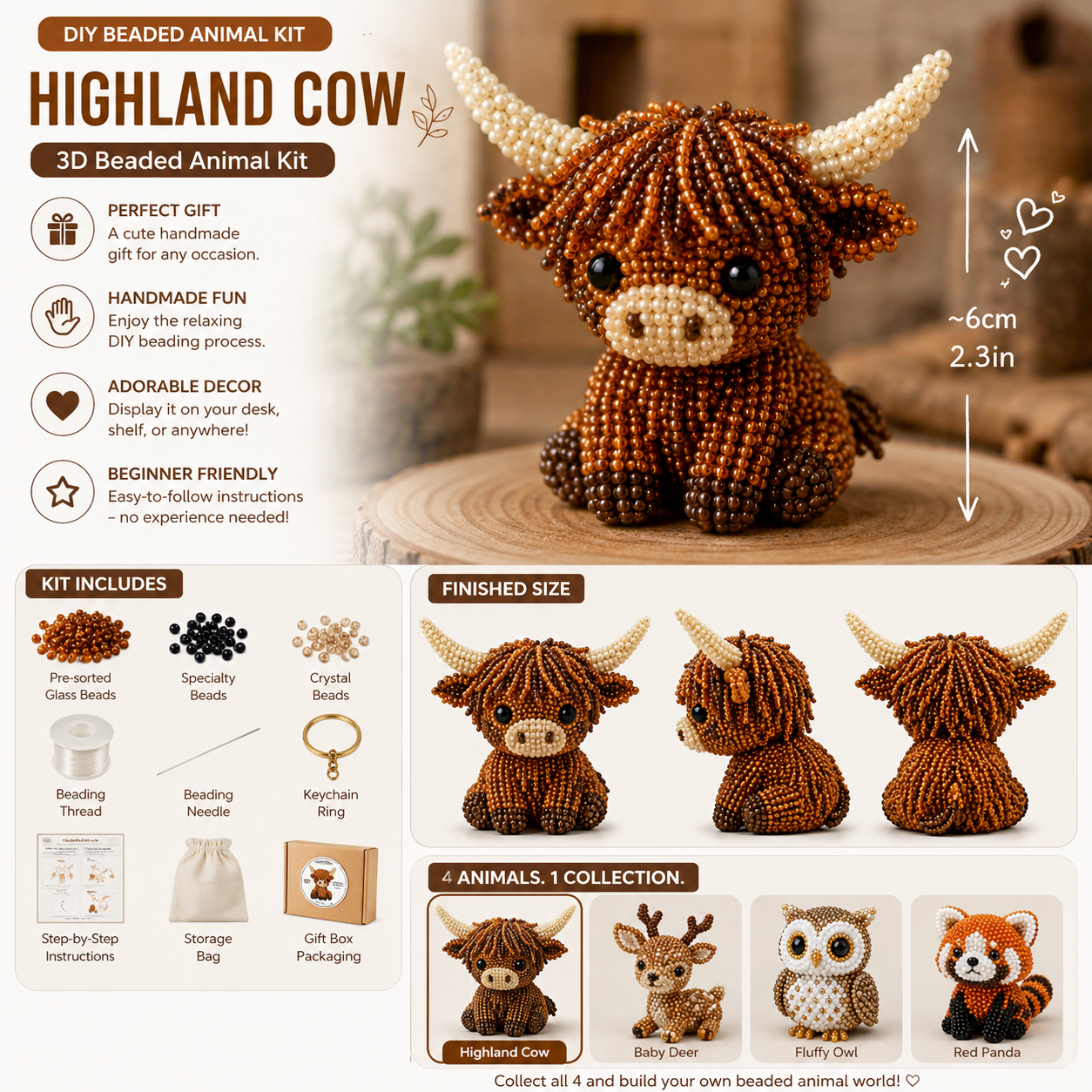 🔥Last Day 50% OFF - 🧵✨ Tiny 3D Beaded Animal DIY Kit